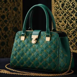 photo of #5 green sythetic leather bag