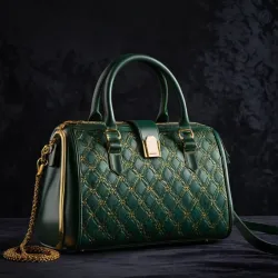 photo of #5 green sythetic leather bag