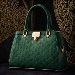 photo of #5 green sythetic leather bag