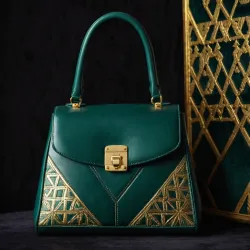photo of #5 green sythetic leather bag