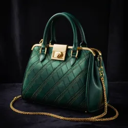 photo of #5 green sythetic leather bag