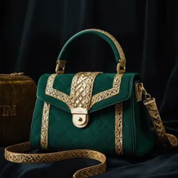 photo of #5 green sythetic leather bag