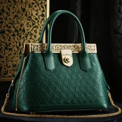 photo of #5 green sythetic leather bag