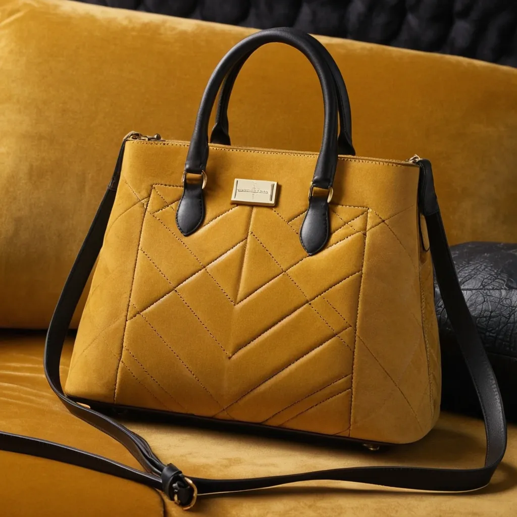 detailed photo of honey yellow sythetic leather bag