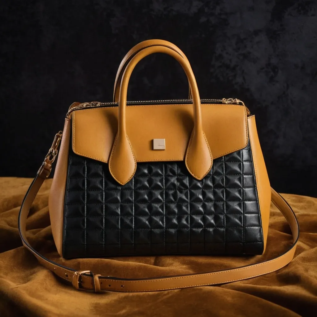 detailed photo of honey yellow sythetic leather bag