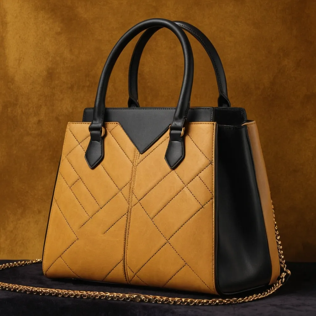 detailed photo of honey yellow sythetic leather bag