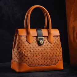 photo of #7 orange synthetic leather bag