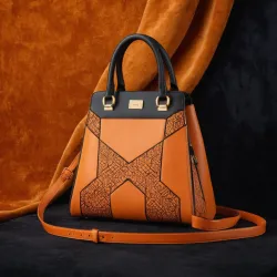 photo of #7 orange synthetic leather bag