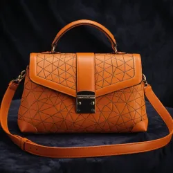 photo of #7 orange synthetic leather bag