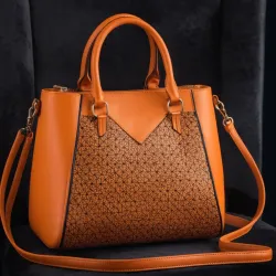 photo of #7 orange synthetic leather bag