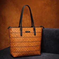 photo of #7 orange synthetic leather bag