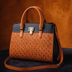 photo of #7 orange synthetic leather bag