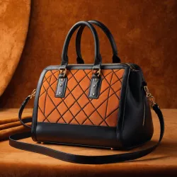 photo of #7 orange synthetic leather bag