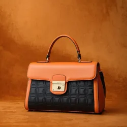 photo of #7 orange synthetic leather bag