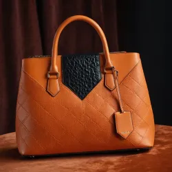 photo of #7 orange synthetic leather bag