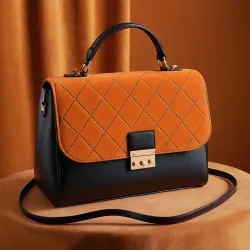 photo of #7 orange synthetic leather bag