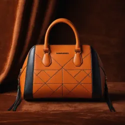 photo of #7 orange synthetic leather bag