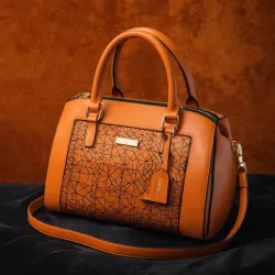 photo of #7 orange synthetic leather bag