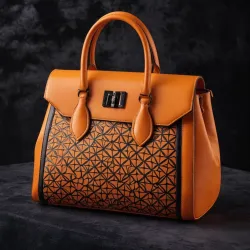 photo of #7 orange synthetic leather bag