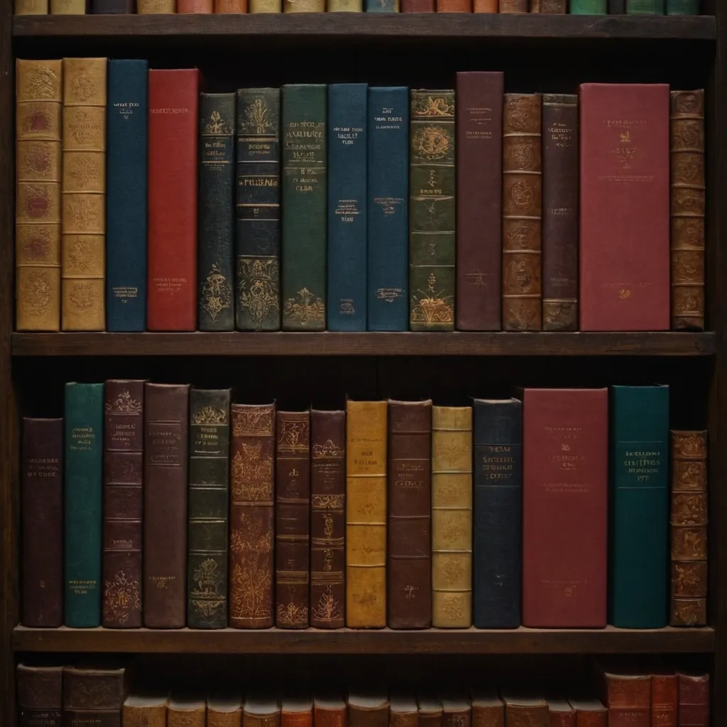 detailed photo of multicolor books on shelves