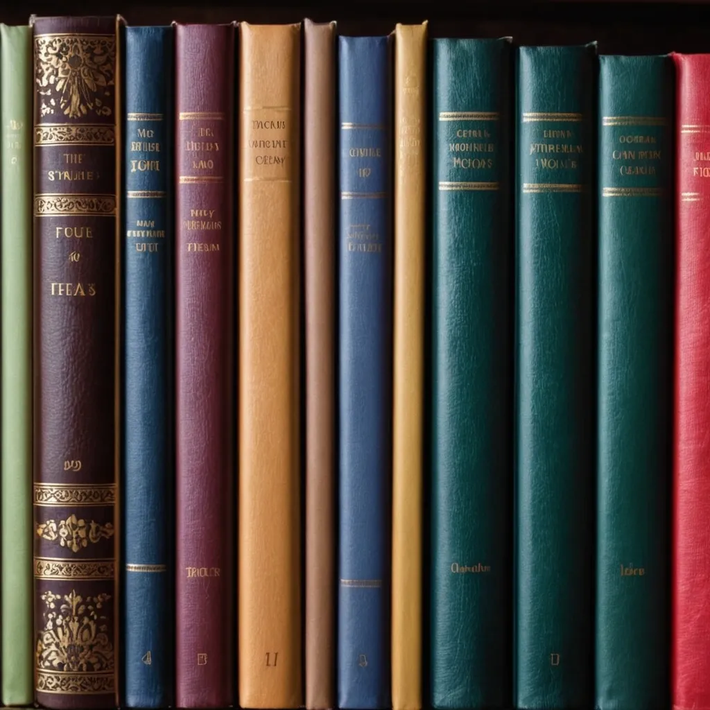 detailed photo of multicolor books on shelves