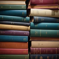 photo of #2 multicolor books on shelves