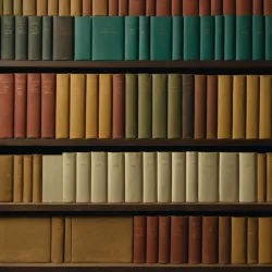 photo of #2 multicolor books on shelves