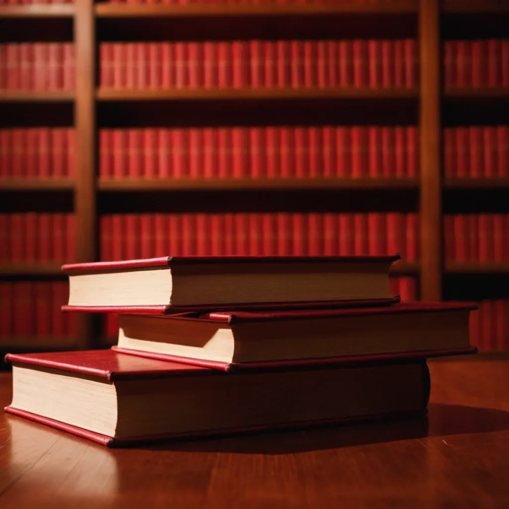 detailed photo of red books