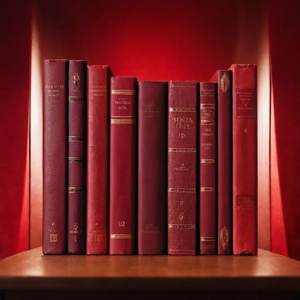 detailed photo of red books
