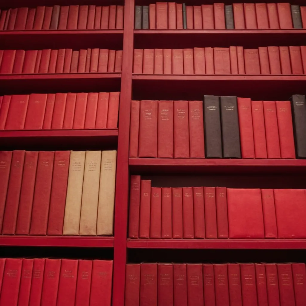 detailed photo of red books