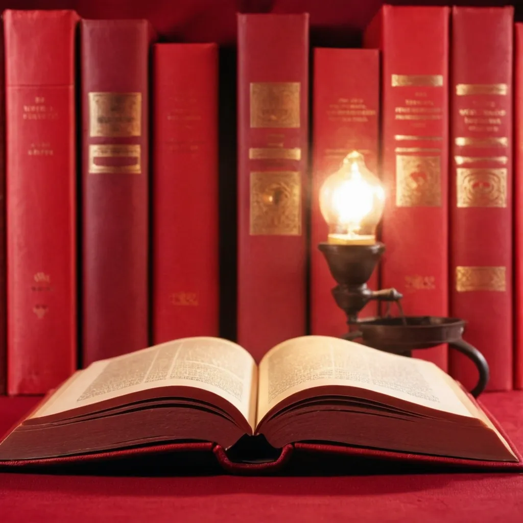 detailed photo of red books