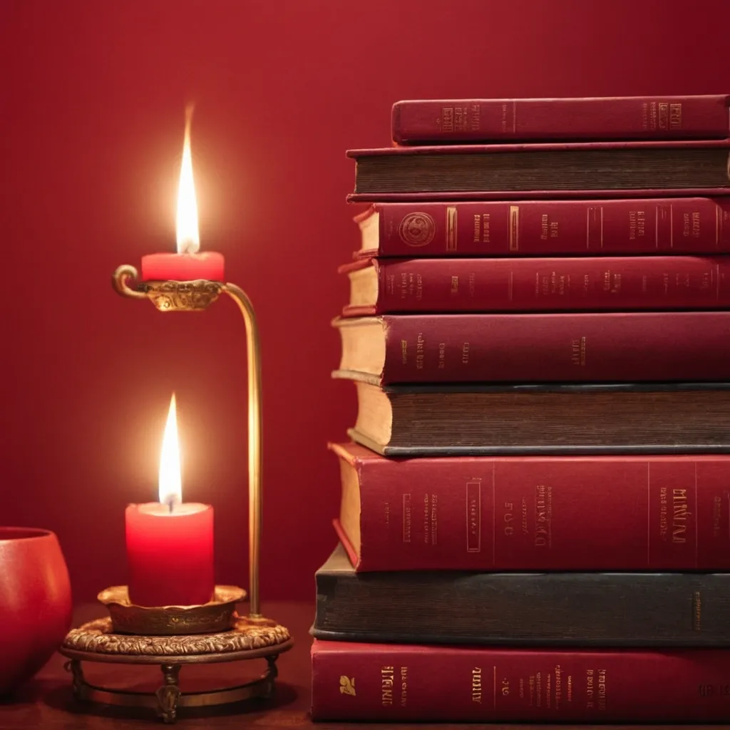 detailed photo of red books