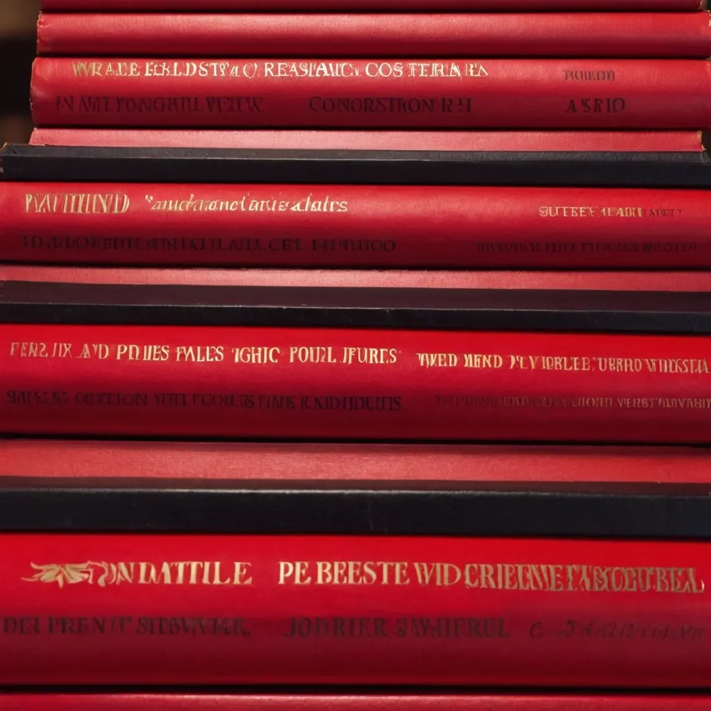 detailed photo of red books