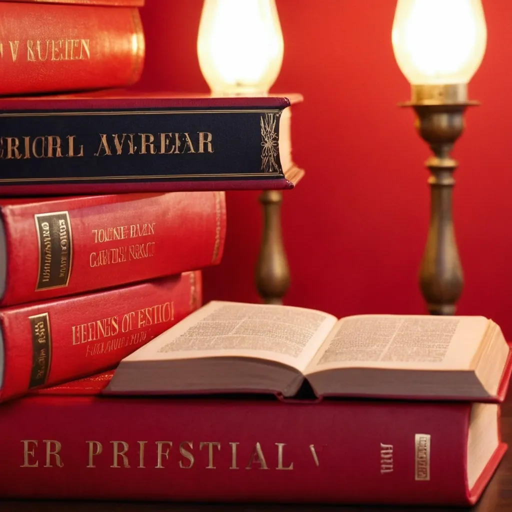 detailed photo of red books