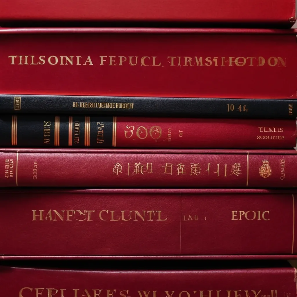 detailed photo of red books