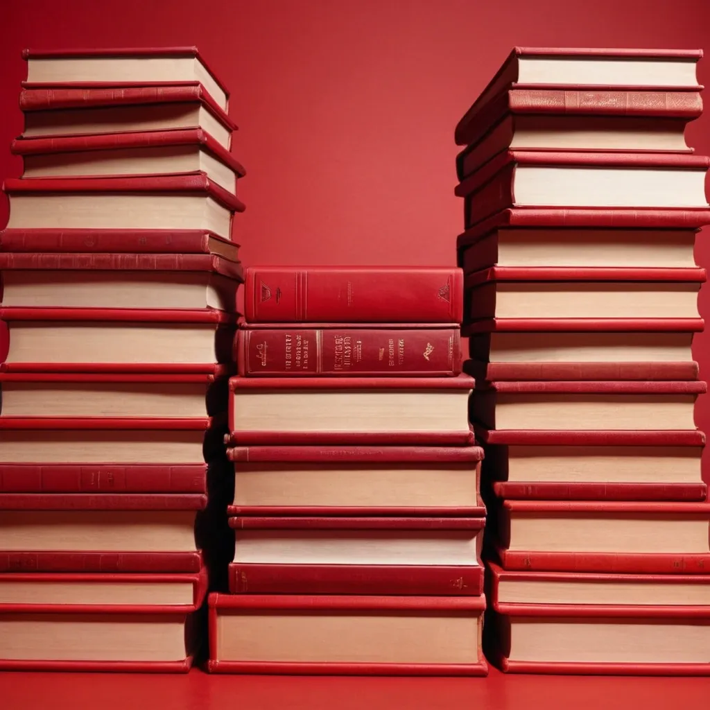 detailed photo of red books