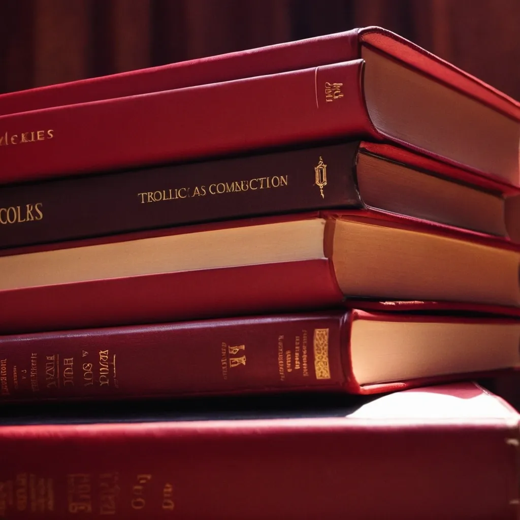 detailed photo of red books
