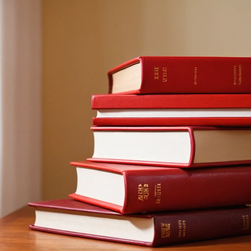 detailed photo of red books