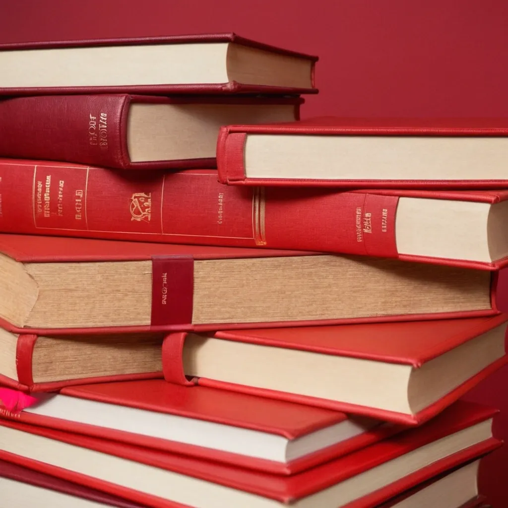 detailed photo of red books