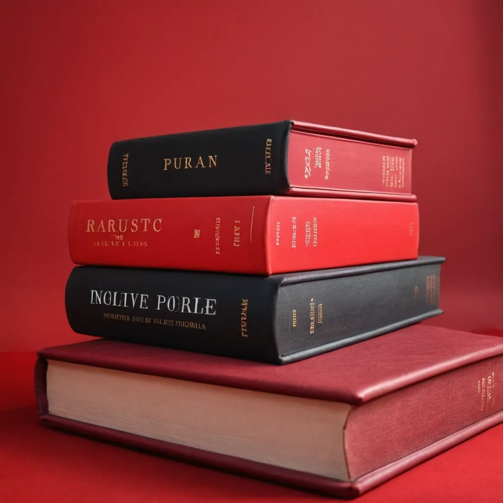 detailed photo of red books