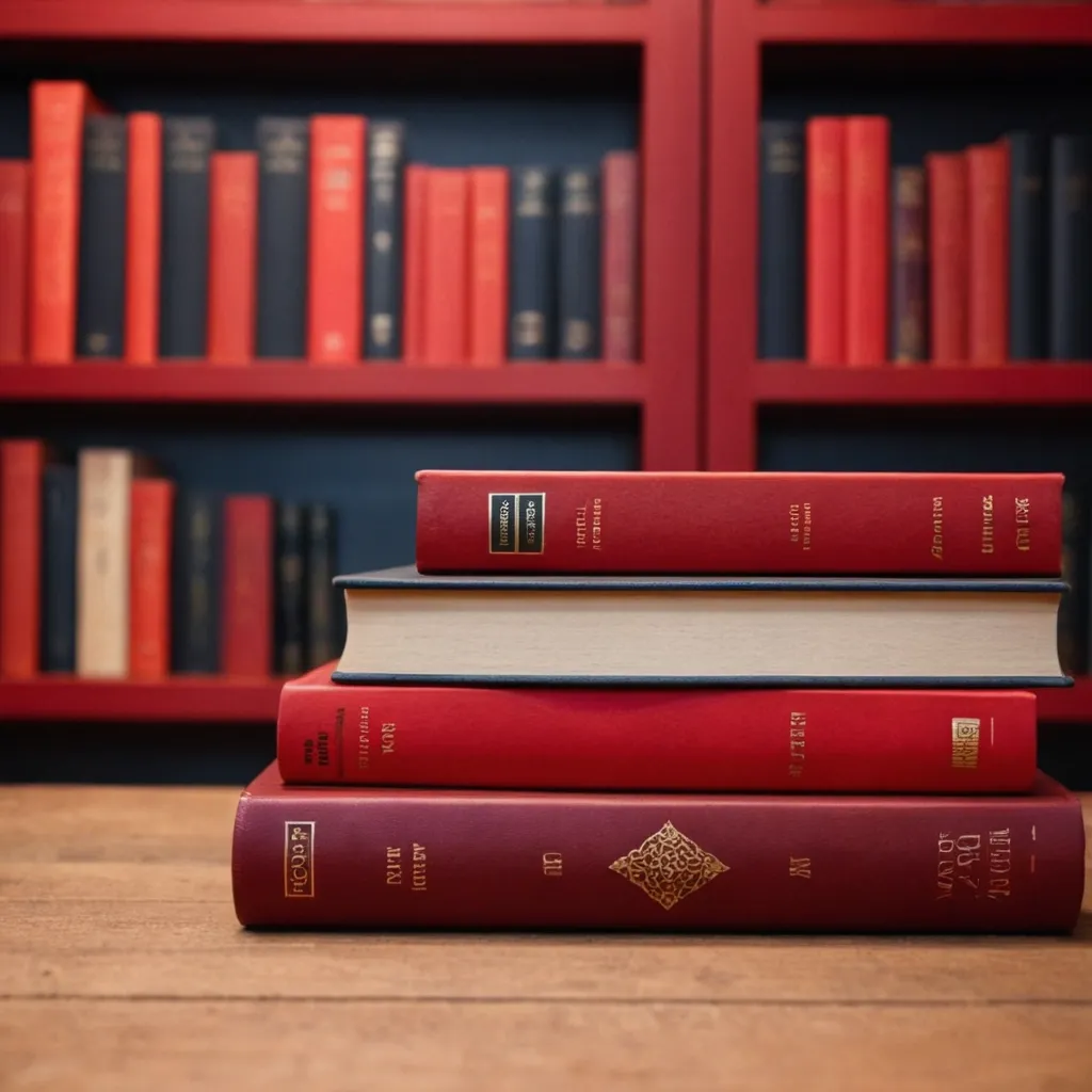 detailed photo of red books