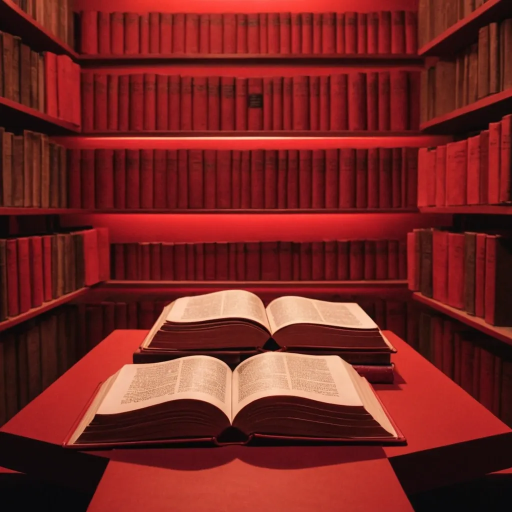 detailed photo of red books