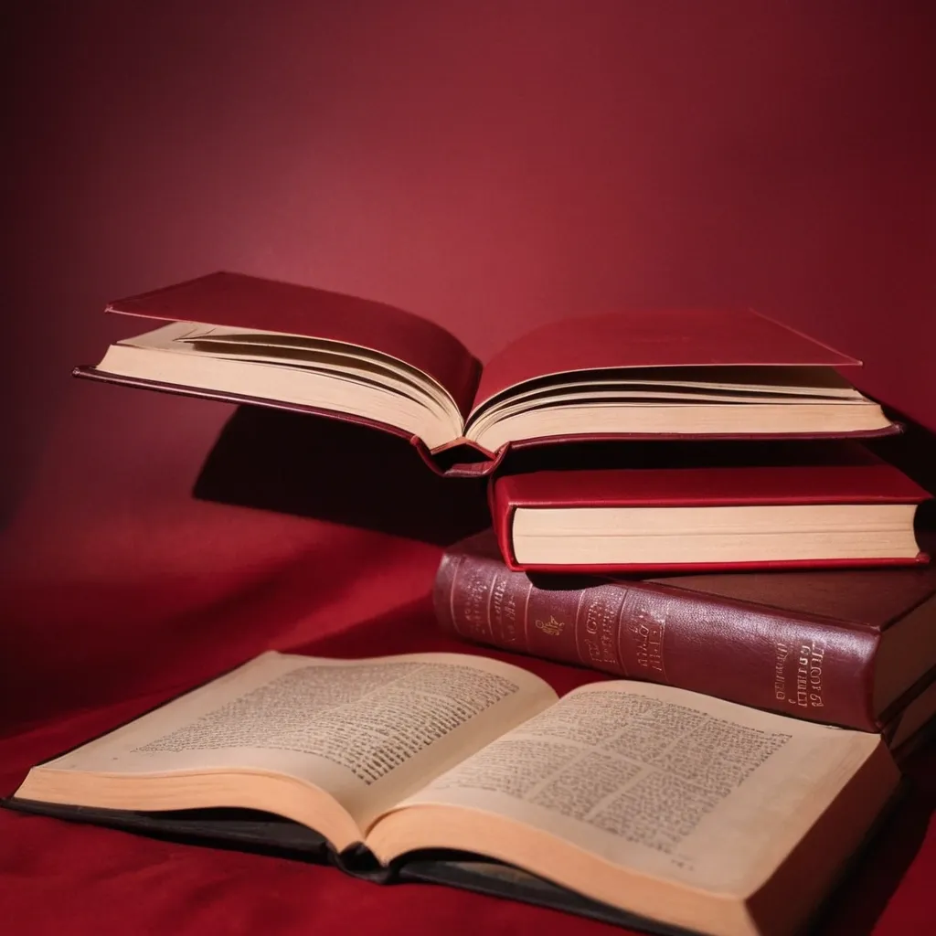 detailed photo of red books