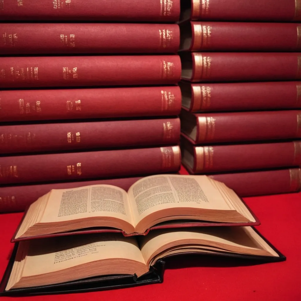 detailed photo of red books