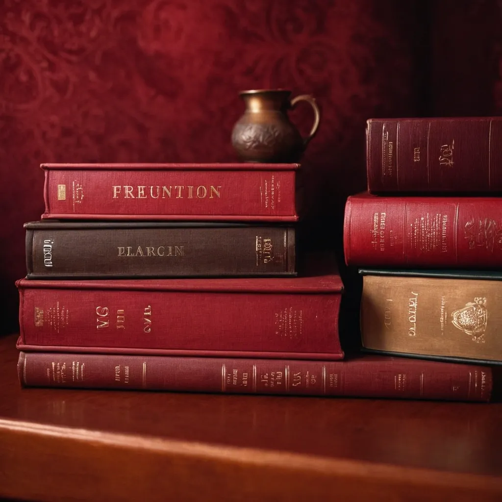 detailed photo of red books