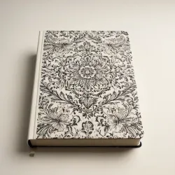 photo of #4 white book with black floral pattern