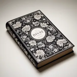 photo of #4 white book with black floral pattern