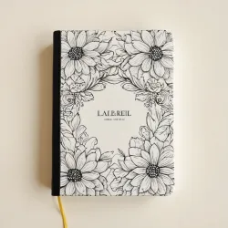 photo of #4 white book with black floral pattern