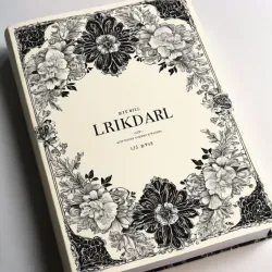 photo of #4 white book with black floral pattern
