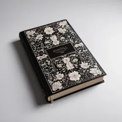 photo of #4 white book with black floral pattern